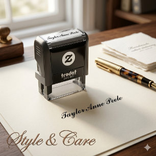 Custom Name Self-Inking Rubber Stamp 1.4" x 0.4"