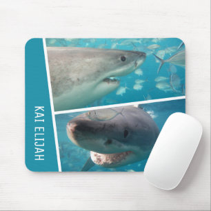 Custom Name Sharks Ocean Australia Photo Collage Mouse Mat
