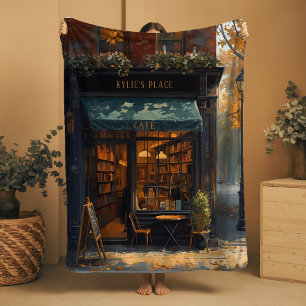 Custom Name Sherpa Blanket Bookish Coffee Shop
