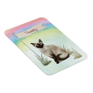 Custom Name Siamese Cat Pet Magnet
