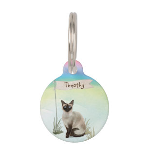 Custom Name Siamese Cat Pet Tag