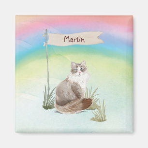 Custom Name Siberian Cat Pet Magnet