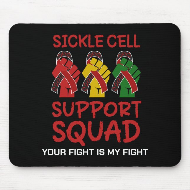 Custom Name SICKLE CELL SUPPORT SQUAD Awareness  Mouse Mat (Front)