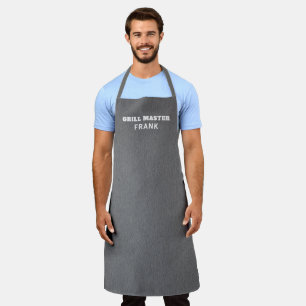 Custom Name Simple Dark Grey Modern Apron