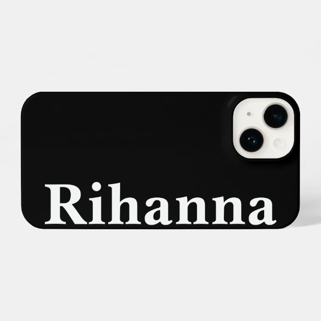 Custom Name Simple Minimal Plain Black Colour  iPhone Case (Back Horizontal)