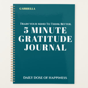 Custom Name Simple Stylish Daily Gratitude Journal Planner