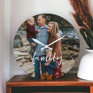 Custom name single photo Wall Clock