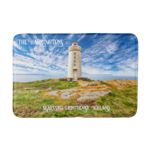 Custom Name Skarsviti Lighthouse, Iceland Bath Mat