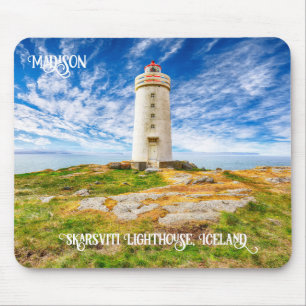 Custom Name Skarsviti Lighthouse, Iceland Mouse Mat