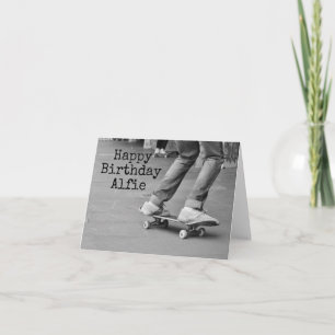 Custom Name Skateboard Greetings Card – Trendy
