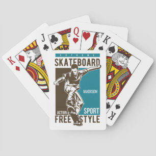 Custom name Skateboarding Playing Cards