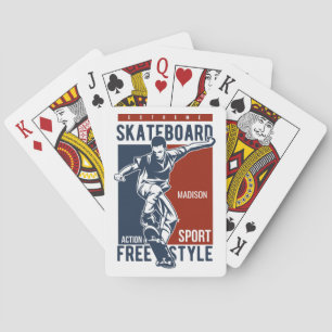 Custom name Skateboarding Playing Cards
