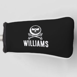 Custom Name Skull Golf Ball And Crossbones Golf Head Cover