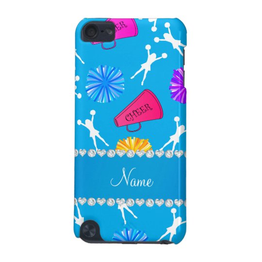 Custom name sky blue cheerleading pompoms iPod touch (5th generation) covers