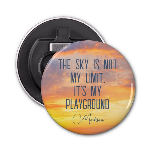 Custom Name Sky Quote Bottle Opener (Front)