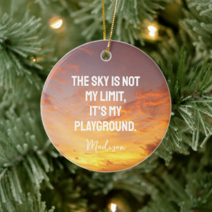 Custom Name Sky Quote Ceramic Tree Decoration