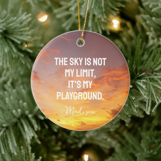 Custom Name Sky Quote Ceramic Tree Decoration (Tree)
