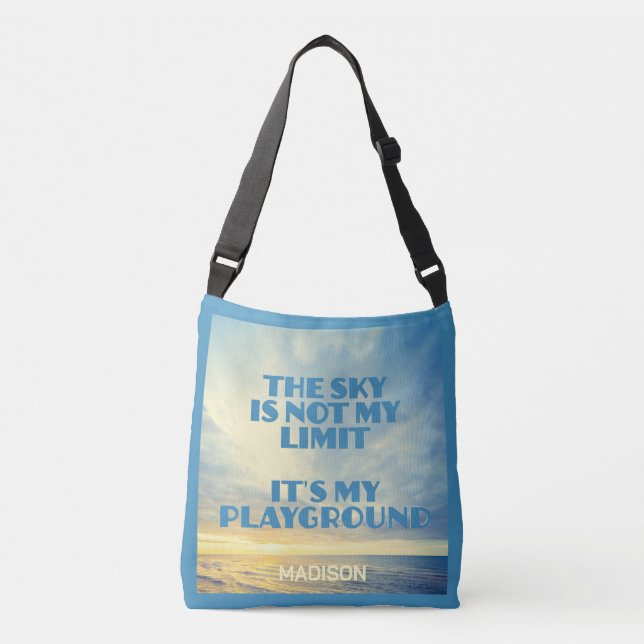 Custom Name Sky Quote Crossbody Bag (Front)
