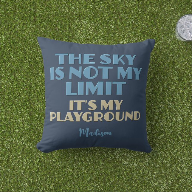 Custom Name Sky Quote Cushion (Grass)