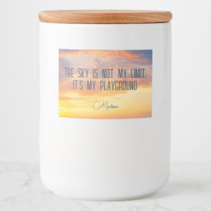 Custom Name Sky Quote Food Label