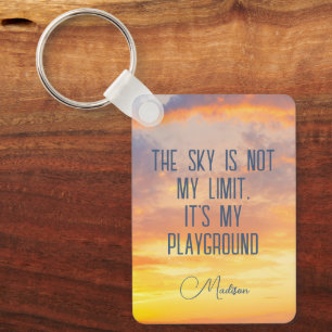 Custom Name Sky Quote Key Ring