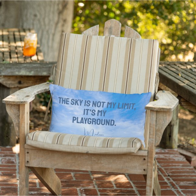 Custom Name Sky Quote Lumbar Cushion (Chair)