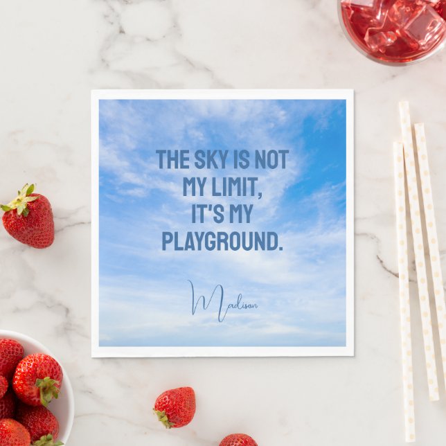 Custom Name Sky Quote Napkin (Insitu)