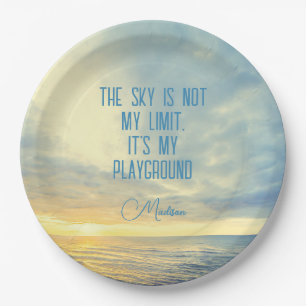Custom Name Sky Quote Paper Plate