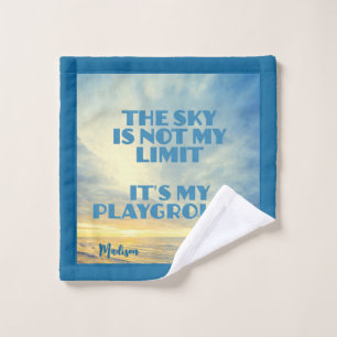 Custom Name Sky Quote Wash Cloth