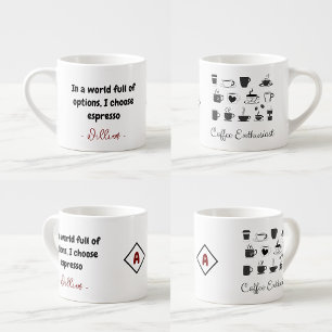 Custom Name Small Espresso Cup   Quote Coffee Mug