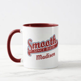 Custom name SMOOTH mugs – choose style & colour
