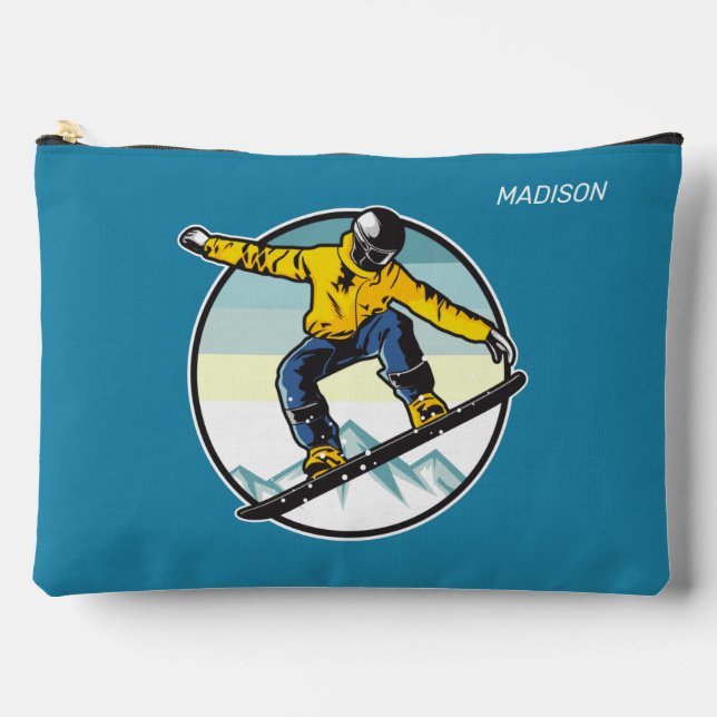 Custom Name SNOWBOARDER Accessory Pouch (Front)