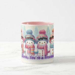 Custom Name Snowman Mug – Christmas Gift for Mama