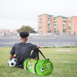 Custom Name Soccer Bag | Personalised Number<br><div class="desc">This trendy gift features a jersey number patch design and your choice of personalisation. Add their jersey number, name, school or college, class year, or any other personalisation. All colours can be changed. Great for both a high school or college graduate. A stylish and simple gift for any occasion! Graduation,...</div>