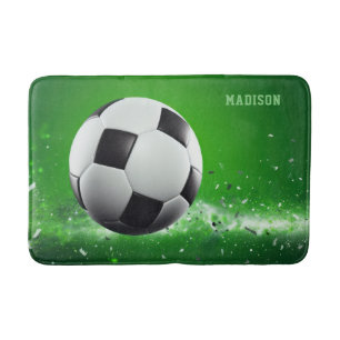 Custom Name Soccer Ball Bath Mat