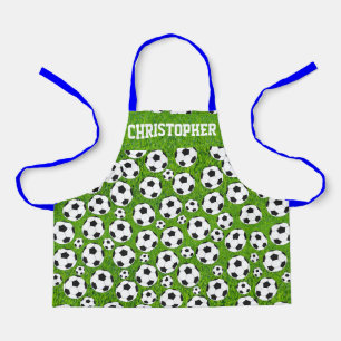 Custom name & Soccer ball kids Apron