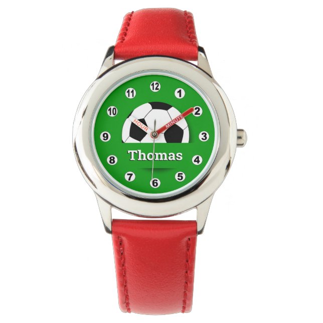 Custom Name Soccer ball watch, football fan /sport Watch (Front)