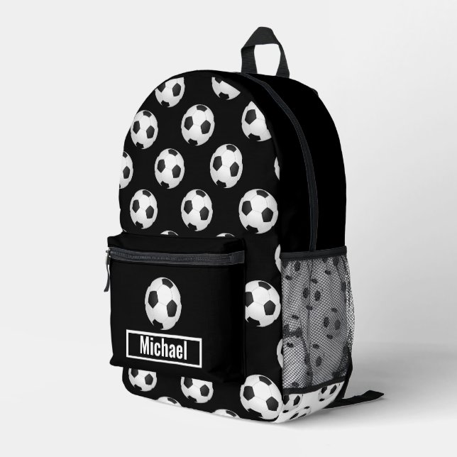 Custom Name Soccer Boys Backpack (Back Corner Right)