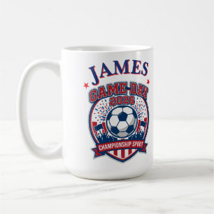Custom Name Soccer Fan Mug   Personalised Game Day