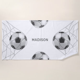 Custom name Soccer Goals beach towel