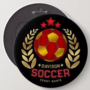 Custom Name Soccer Logo 6 Cm Round Badge