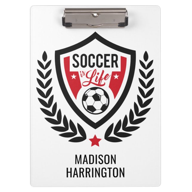 Custom name Soccer Logo Clipboard (Front)