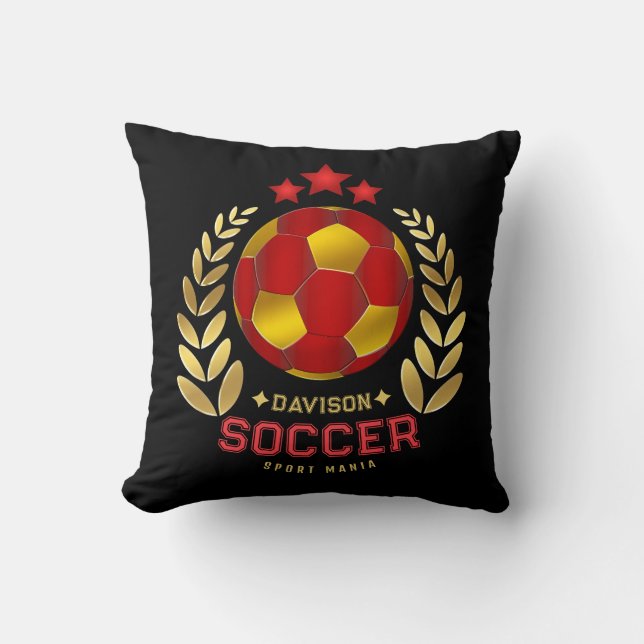 Custom Name Soccer Logo Cushion (Front)