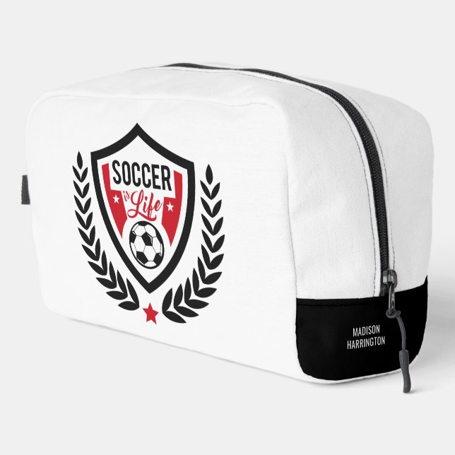 Custom name Soccer Logo Dopp Kit (Right Corner)