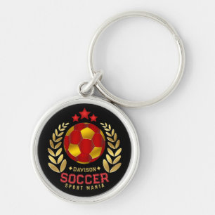 Custom Name Soccer Logo Key Ring
