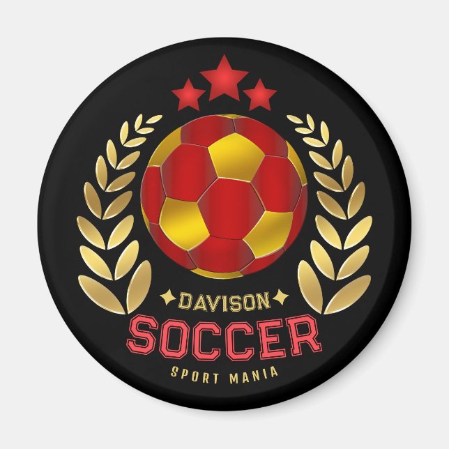 Custom Name Soccer Logo Magnet (Front)