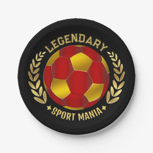 Custom Name Soccer Logo Paper Plate