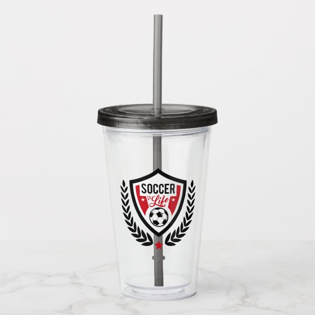 Custom name Soccer Logo tumblers (Front)