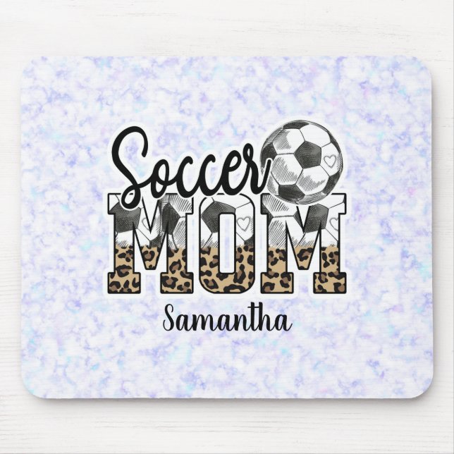 Custom Name Soccer Mom | Mother's Day Mouse Mat (Front)
