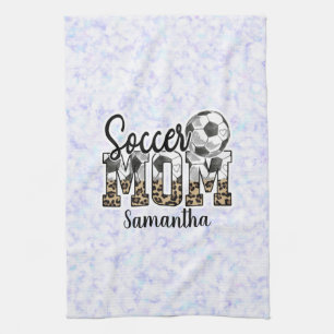 Custom Name Soccer Mom Mother's Day Tea Towel